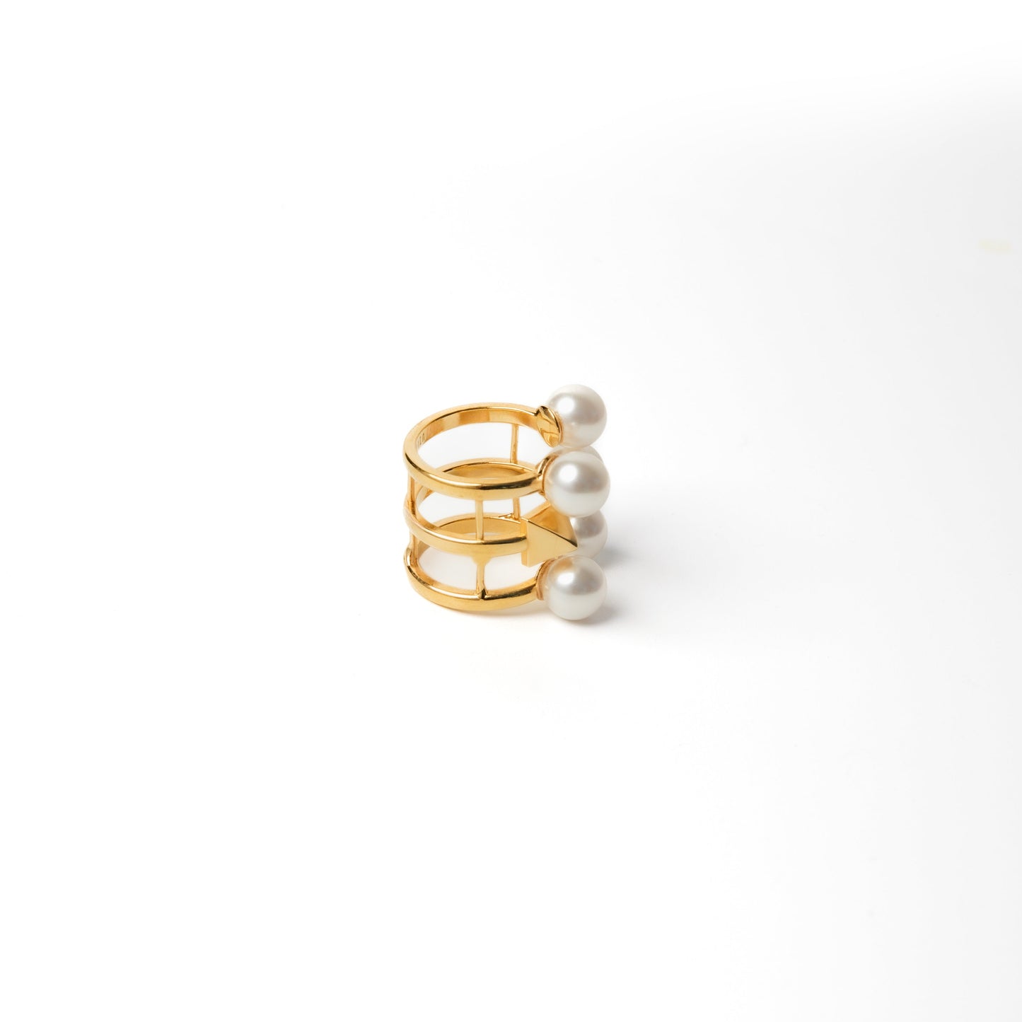 ISADORA - ANELLO RIGIDO CON PERLE E SPIKE