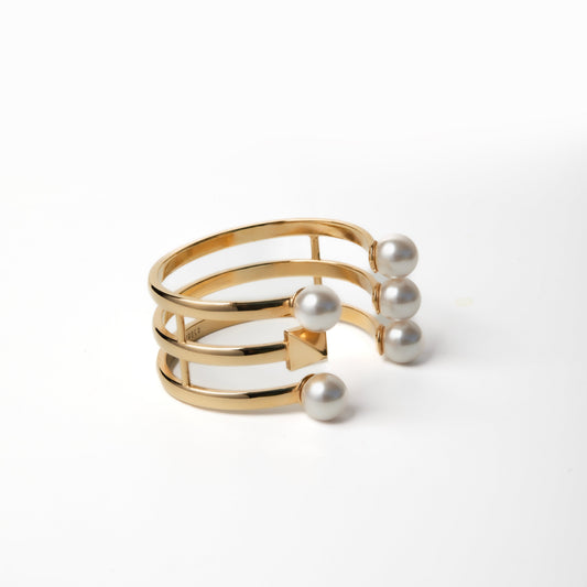 ISADORA - BRACCIALE RIGIDO CON PERLE E SPIKE
