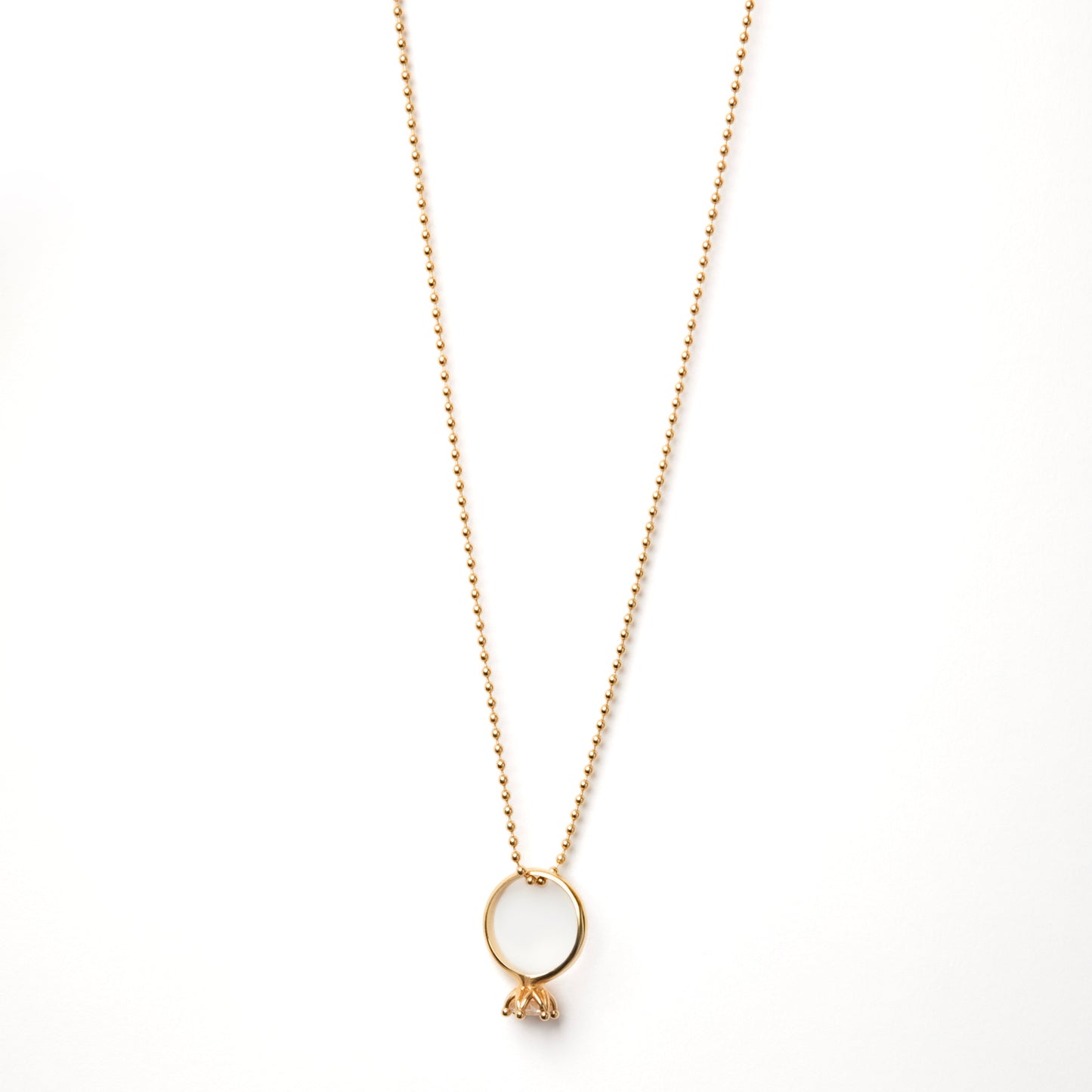 KORA - COLLANA CON PENDENTE ANELLO SOLITARIO
