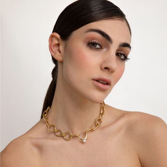 TERRY - COLLANA CON PENDENTE ANELLO E PERLA