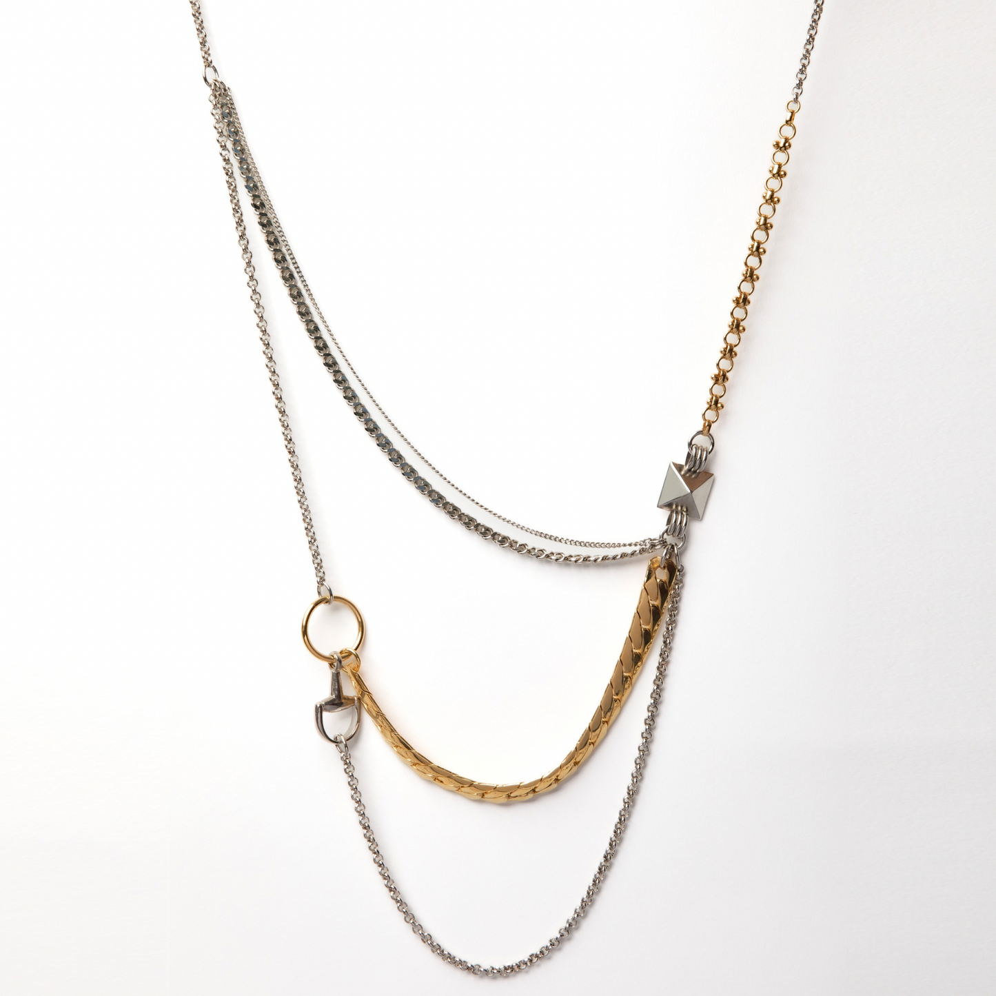 BERRY - COLLANA MULTIFILO ASIMMETRICA BICOLORE
